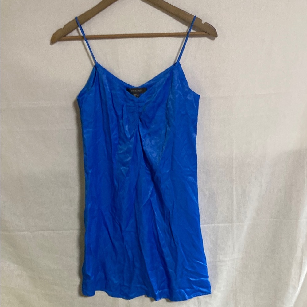Primark Blue Mini Slip Dress Viscose Size 2 EUC Beautiful Sexy Stunning